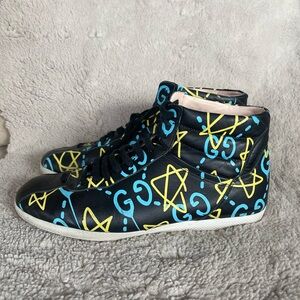 Gucci Ghost High Top Leather Sneakers